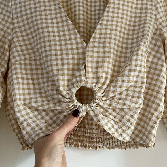 Lush O Ring Gingham Cropped Top - S - Picture 2 of 5